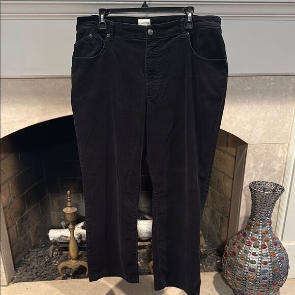 Chico's Classic Black Corduroy Pants size 16 short - Picture 1 of 7